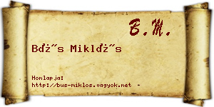 Bús Miklós névjegykártya