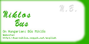 miklos bus business card